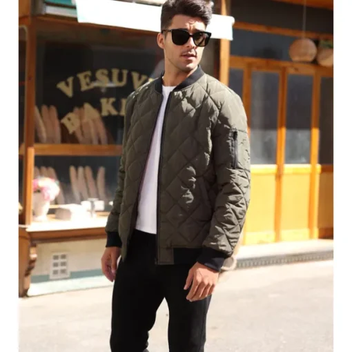 Men's Winter Coat Winter Jacket Puffer Jacket Quilted Jacket Casual Warm Winter Solid Color Classic & Timeless Navy Wine Red ArmyGreen Black Red Jacket