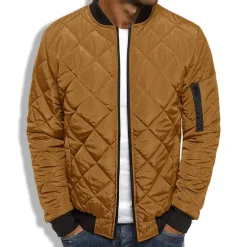 Men's Winter Coat Winter Jacket Puffer Jacket Quilted Jacket Casual Warm Winter Solid Color Classic & Timeless Navy Wine Red ArmyGreen Black Red Jacket