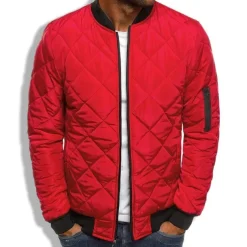 Men's Winter Coat Winter Jacket Puffer Jacket Quilted Jacket Casual Warm Winter Solid Color Classic & Timeless Navy Wine Red ArmyGreen Black Red Jacket