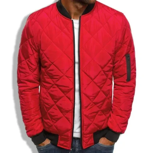 Men's Winter Coat Winter Jacket Puffer Jacket Quilted Jacket Casual Warm Winter Solid Color Classic & Timeless Navy Wine Red ArmyGreen Black Red Jacket