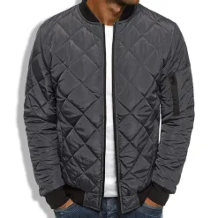 Men's Winter Coat Winter Jacket Puffer Jacket Quilted Jacket Casual Warm Winter Solid Color Classic & Timeless Navy Wine Red ArmyGreen Black Red Jacket