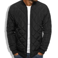 Men's Winter Coat Winter Jacket Puffer Jacket Quilted Jacket Casual Warm Winter Solid Color Classic & Timeless Navy Wine Red ArmyGreen Black Red Jacket