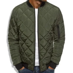 Men's Winter Coat Winter Jacket Puffer Jacket Quilted Jacket Casual Warm Winter Solid Color Classic & Timeless Navy Wine Red ArmyGreen Black Red Jacket