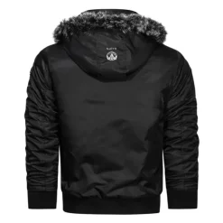 Men's Winter Coat Winter Jacket Parka Embroidered Fleece Hoodie Fur Trim Daily Regular Casual Thermal Warm Winter Plain Black Red Royal Blue Puffer Jacket