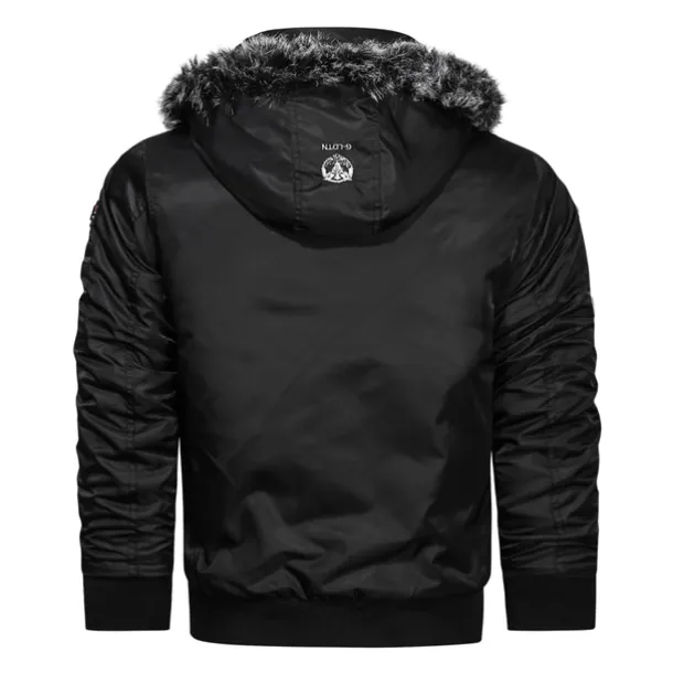 Men's Winter Coat Winter Jacket Parka Embroidered Fleece Hoodie Fur Trim Daily Regular Casual Thermal Warm Winter Plain Black Red Royal Blue Puffer Jacket