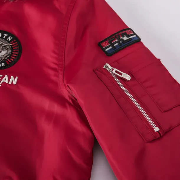 Men's Winter Coat Winter Jacket Parka Embroidered Fleece Hoodie Fur Trim Daily Regular Casual Thermal Warm Winter Plain Black Red Royal Blue Puffer Jacket