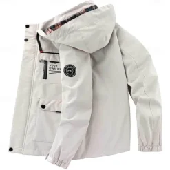 Men's Winter Coat Winter Jacket Fleece Jacket Sport Coat Outdoor Camping & Hiking Waterproof Windbreaker Zipper Pocket Fall Winter Solid Color Fashion Streetwear Hooded Regular Black White Wine Army