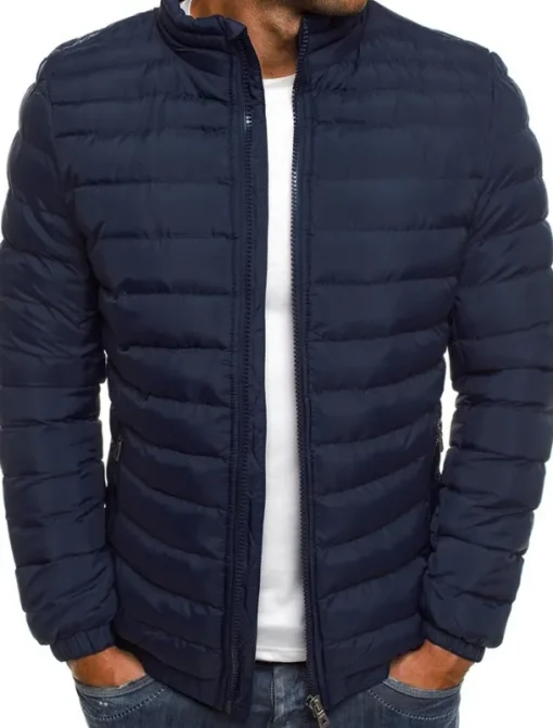 Men's Winter Coat Winter Jacket Puffer Jacket Quilted Jacket Classic Style Casual Warm Winter Solid Color Light Blue Navy Big red Grass Green Puffer Jacket
