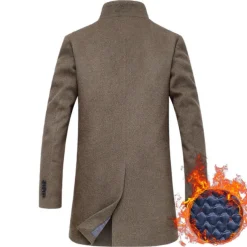 Men's Winter Coat Wool Coat Overcoat Trench Coat Outdoor Daily Wear Fall & Winter Polyester Windbreaker Outerwear Clothing Apparel Fashion Streetwear Plain Queen Anne Single Breasted One-button