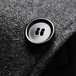 Men's Winter Coat Wool Coat Overcoat Business Daily Wear Winter Wool Thermal Warm Outdoor Outerwear Clothing Apparel Fashion Warm Ups Solid Colored Pocket Standing Collar Single Breasted