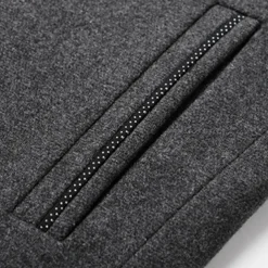 Men's Winter Coat Wool Coat Overcoat Business Daily Wear Winter Wool Thermal Warm Outdoor Outerwear Clothing Apparel Fashion Warm Ups Solid Colored Pocket Standing Collar Single Breasted