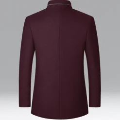 Men's Winter Coat Wool Coat Overcoat Business Daily Wear Winter Wool Thermal Warm Outdoor Outerwear Clothing Apparel Fashion Warm Ups Solid Colored Pocket Standing Collar Single Breasted