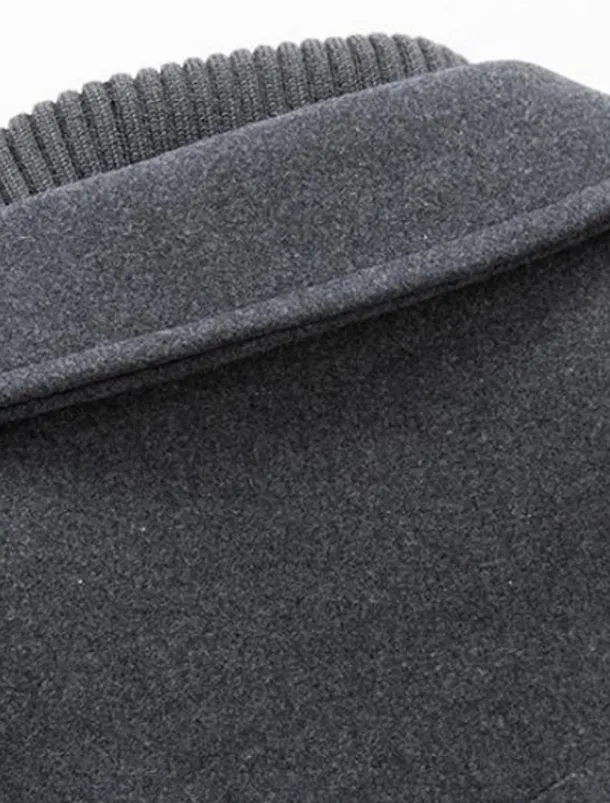 Men's Winter Coat Wool Coat Overcoat Business Casual Winter 30% Wool Windproof Warm Outerwear Clothing Apparel Chic & Modern Solid Colored Rolled collar