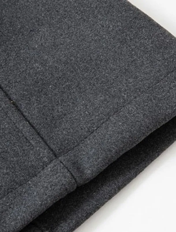 Men's Winter Coat Wool Coat Overcoat Business Casual Winter 30% Wool Windproof Warm Outerwear Clothing Apparel Chic & Modern Solid Colored Rolled collar