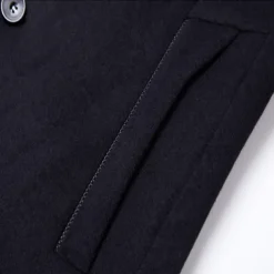 Men's Winter Coat Wool Coat Overcoat Blazer Office Business Winter Wool Windproof Warm Outerwear Clothing Apparel Office / Business Solid Color Pocket Stand Collar Single Breasted One-button