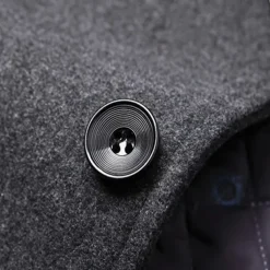 Men's Winter Coat Wool Coat Overcoat Blazer Office Business Winter Wool Windproof Warm Outerwear Clothing Apparel Office / Business Solid Color Pocket Stand Collar Single Breasted One-button