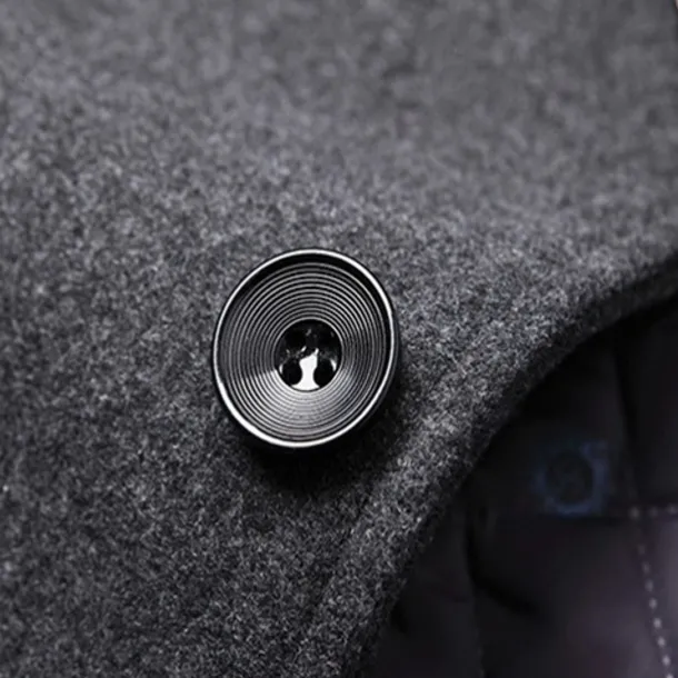 Men's Winter Coat Wool Coat Overcoat Blazer Office Business Winter Wool Windproof Warm Outerwear Clothing Apparel Office / Business Solid Color Pocket Stand Collar Single Breasted One-button