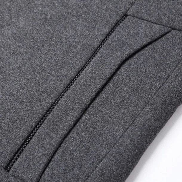 Men's Winter Coat Wool Coat Overcoat Blazer Office Business Winter Wool Windproof Warm Outerwear Clothing Apparel Office / Business Solid Color Pocket Stand Collar Single Breasted One-button