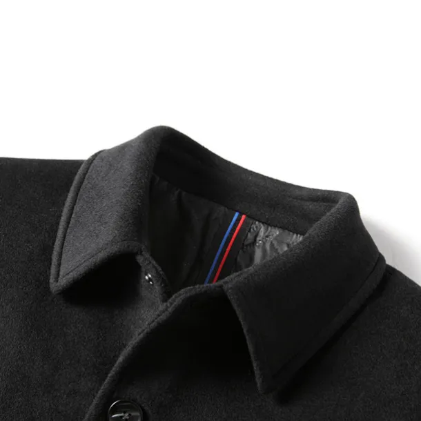 Men's Winter Coat Wool Coat Overcoat Vacation Business Winter Wool Thermal Warm Outdoor Outerwear Clothing Apparel Fashion Warm Ups Solid Colored Pocket Lapel Single Breasted