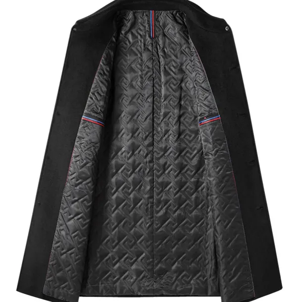 Men's Winter Coat Wool Coat Overcoat Vacation Business Winter Wool Thermal Warm Outdoor Outerwear Clothing Apparel Fashion Warm Ups Solid Colored Pocket Lapel Single Breasted