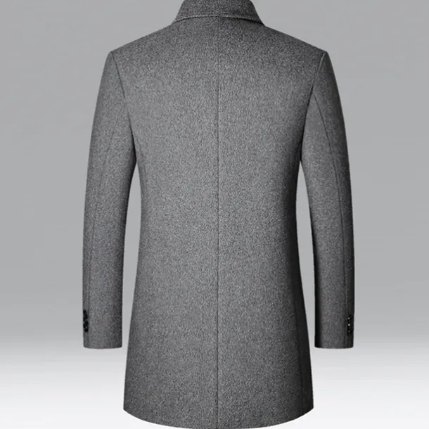 Men's Winter Coat Wool Coat Overcoat Vacation Business Winter Wool Thermal Warm Outdoor Outerwear Clothing Apparel Fashion Warm Ups Solid Colored Pocket Lapel Single Breasted