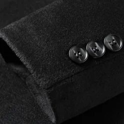 Men's Winter Coat Wool Coat Overcoat Vacation Business Winter Wool Thermal Warm Outdoor Outerwear Clothing Apparel Fashion Warm Ups Solid Colored Pocket Lapel Single Breasted