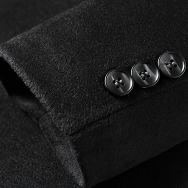 Men's Winter Coat Wool Coat Overcoat Vacation Business Winter Wool Thermal Warm Outdoor Outerwear Clothing Apparel Fashion Warm Ups Solid Colored Pocket Lapel Single Breasted