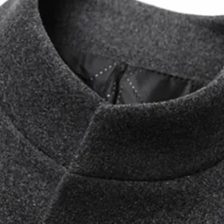 Men's Winter Coat Wool Coat Overcoat Business Daily Wear Fall Winter Wool Thermal Warm Outdoor Outerwear Clothing Apparel Fashion Warm Ups Solid Colored Pocket Standing Collar Single Breasted