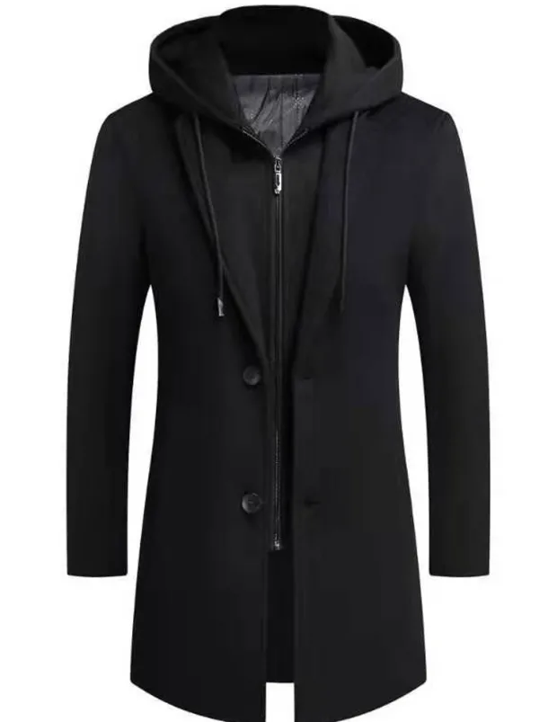Men's Winter Coat Wool Coat Overcoat Trench Coat Outdoor Street Spring Fall Winter Polyester Thermal Warm Warm Outerwear Clothing Apparel Business Casual Plain Pocket Notch lapel collar Single