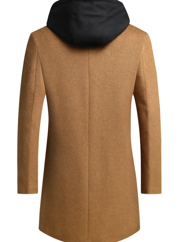 Men's Winter Coat Wool Coat Overcoat Trench Coat Outdoor Street Spring Fall Winter Polyester Thermal Warm Warm Outerwear Clothing Apparel Business Casual Plain Pocket Notch lapel collar Single
