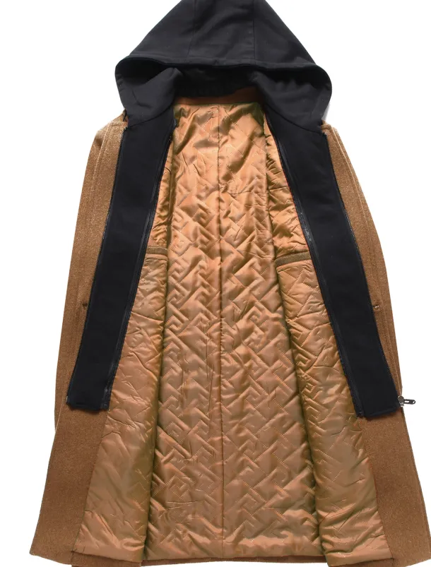 Men's Winter Coat Wool Coat Overcoat Trench Coat Outdoor Street Spring Fall Winter Polyester Thermal Warm Warm Outerwear Clothing Apparel Business Casual Plain Pocket Notch lapel collar Single