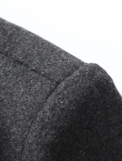 Men's Winter Coat Wool Coat Overcoat Business WorkWear Winter Wool Windproof Warm Outerwear Clothing Apparel Basic Essential Solid Colored Turndown