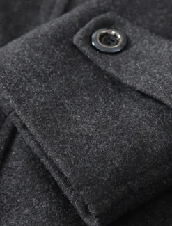 Men's Winter Coat Wool Coat Overcoat Business WorkWear Winter Wool Windproof Warm Outerwear Clothing Apparel Basic Essential Solid Colored Turndown