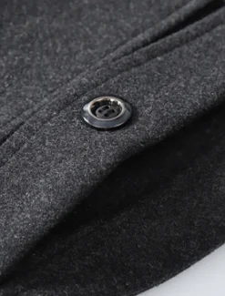 Men's Winter Coat Wool Coat Overcoat Business WorkWear Winter Wool Windproof Warm Outerwear Clothing Apparel Basic Essential Solid Colored Turndown