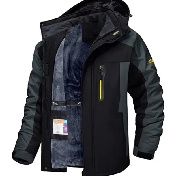 Men's Winter Jacket Fleece Jacket Softshell Jacket Windbreaker Climbing Snow Sports Thermal Warm Waterproof Hooded Waterproof Winter Autumn / Fall Sportswear Regular Red Army Green Light Black Light