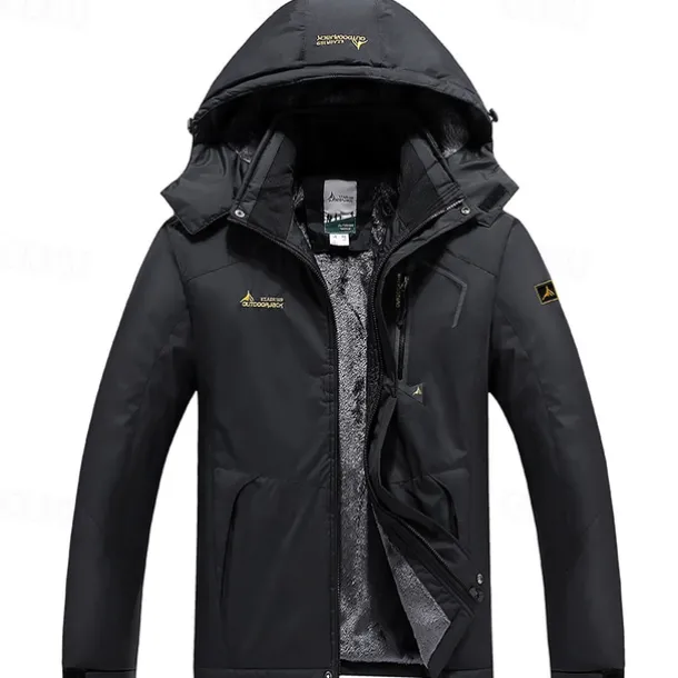 Men's Winter Jacket Fleece Jacket Raincoat Hiking Jacket Outdoor Daily Wear Warm Pocket Fall Winter Color Block Fashion Streetwear Hooded Regular Black Red Royal Blue Blue Ink Blue Jacket