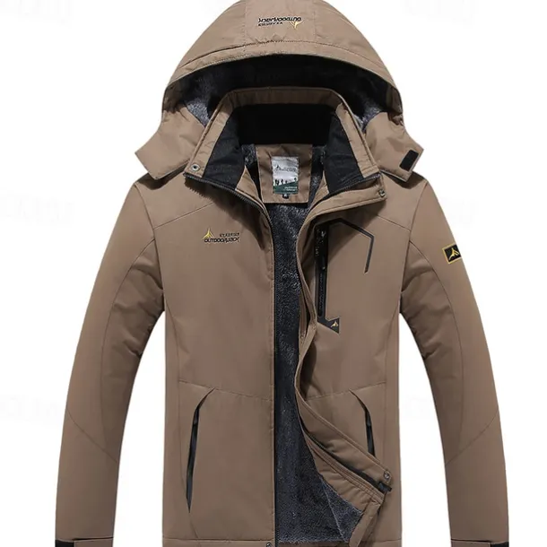 Men's Winter Jacket Fleece Jacket Raincoat Hiking Jacket Outdoor Daily Wear Warm Pocket Fall Winter Color Block Fashion Streetwear Hooded Regular Black Red Royal Blue Blue Ink Blue Jacket