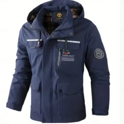 Men's Winter Jacket Sport Coat Raincoat Hiking Jacket Outdoor Camping & Hiking Waterproof Windbreaker Zipper Pocket Fall Winter Solid Color Fashion Streetwear Hooded Regular Dark Red Yellow Light