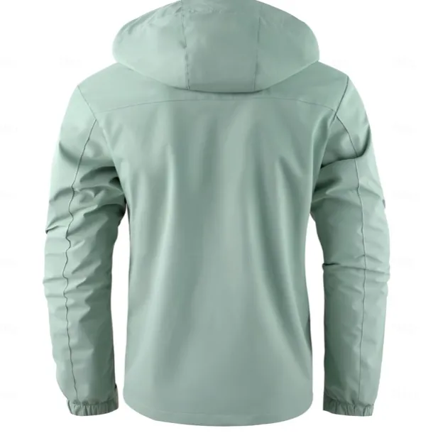 Men's Winter Jacket Sport Coat Raincoat Hiking Jacket Outdoor Camping & Hiking Waterproof Windbreaker Zipper Pocket Fall Winter Solid Color Fashion Streetwear Hooded Regular Dark Red Yellow Light