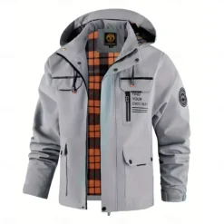 Men's Winter Jacket Sport Coat Raincoat Hiking Jacket Outdoor Camping & Hiking Waterproof Windbreaker Zipper Pocket Fall Winter Solid Color Fashion Streetwear Hooded Regular Dark Red Yellow Light