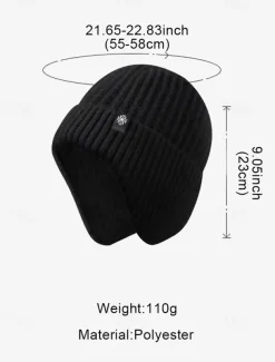Men's Winter Knit Beanie Hat with Scarf Set – Warm Fleece-Lined for Cold Weather Protection