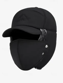 Men's Winter Thermal Insulated Cap with Detachable Face Mask - Windproof and Waterproof Earflap Hat for Outdoor Activities