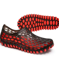 Men's Women's Black and Blue Barefoot Perforated Slip-On Water Shoes with Rubber Sole for Comfortable Beach and Water Activities