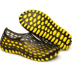 Men's Women's Black and Blue Barefoot Perforated Slip-On Water Shoes with Rubber Sole for Comfortable Beach and Water Activities