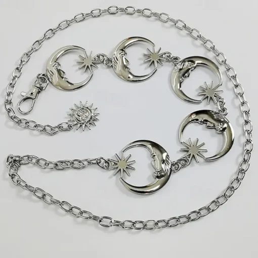 Men's Women's Chain Belt Metal Chain Buckle Free Embossed Casual Classic Party Daily Silver