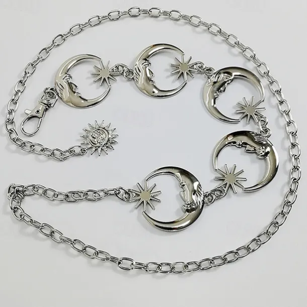 Men's Women's Chain Belt Metal Chain Buckle Free Embossed Casual Classic Party Daily Silver