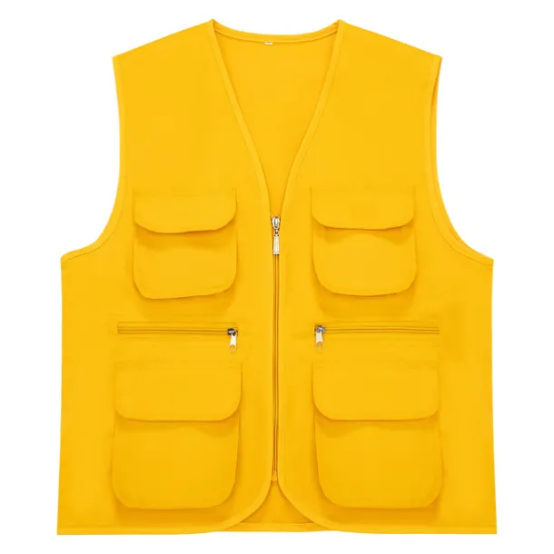 Men's Women's Fishing Vest Hiking Vest Sleeveless Jacket Coat Top Outdoor Multi-Pockets Breathable Quick Dry Lightweight Winter Summer Polyester Yellow Orange Red Camping / Hiking Fishing