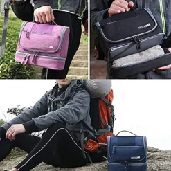 Men's Women's Handbag Makeup Bag Cosmetic Bag Polyester Oxford Cloth Holiday Beach Travel Zipper Large Capacity Waterproof Breathable Solid Color Blue Dark Blue Grey