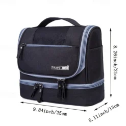 Men's Women's Handbag Makeup Bag Cosmetic Bag Polyester Oxford Cloth Holiday Beach Travel Zipper Large Capacity Waterproof Breathable Solid Color Blue Dark Blue Grey
