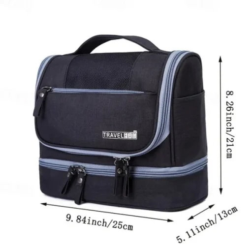 Men's Women's Handbag Makeup Bag Cosmetic Bag Polyester Oxford Cloth Holiday Beach Travel Zipper Large Capacity Waterproof Breathable Solid Color Blue Dark Blue Grey